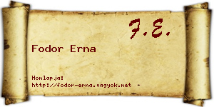 Fodor Erna névjegykártya