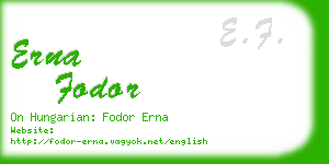 erna fodor business card